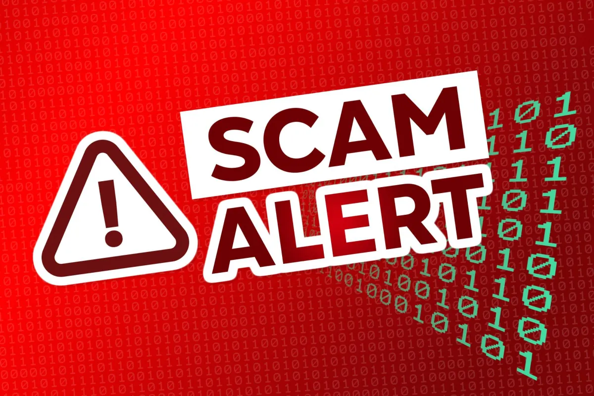 Scam alert warning sign